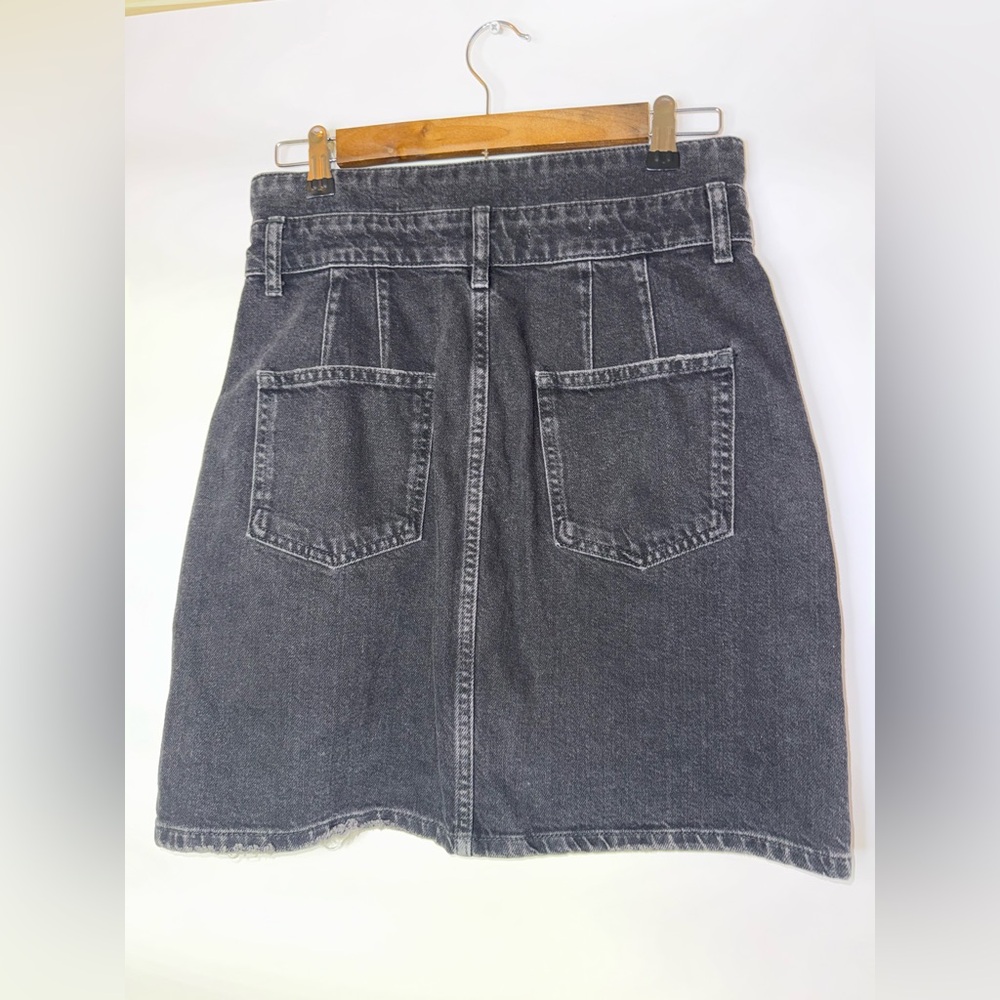 Pilcro Black Button-Front Denim‎ A-Line Skirt- Size 4 - Picture 6 of 10
